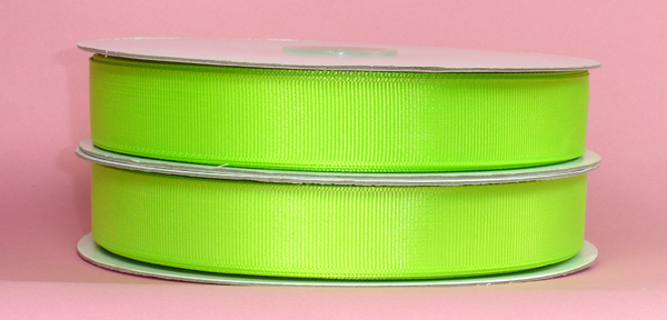 1/4" grosgrain ribbon-50yds/roll, APPLE GREEN