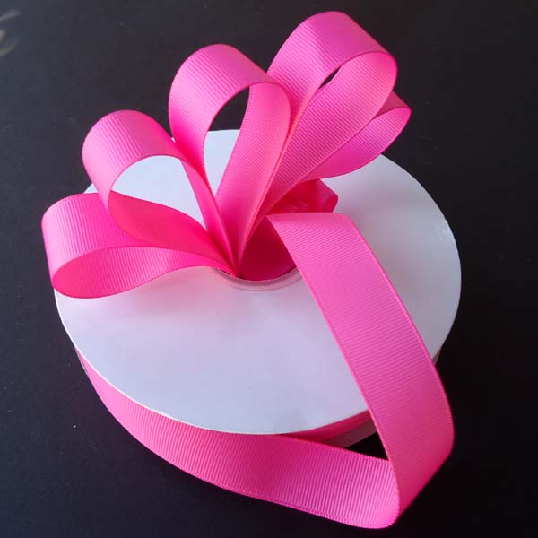 1/4" grosgrain ribbon-50yds/roll, HOT PINK