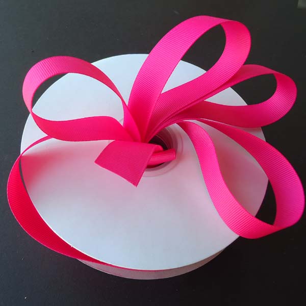 5/8" grosgrain ribbon-50yds/roll, SHOCKING PINK
