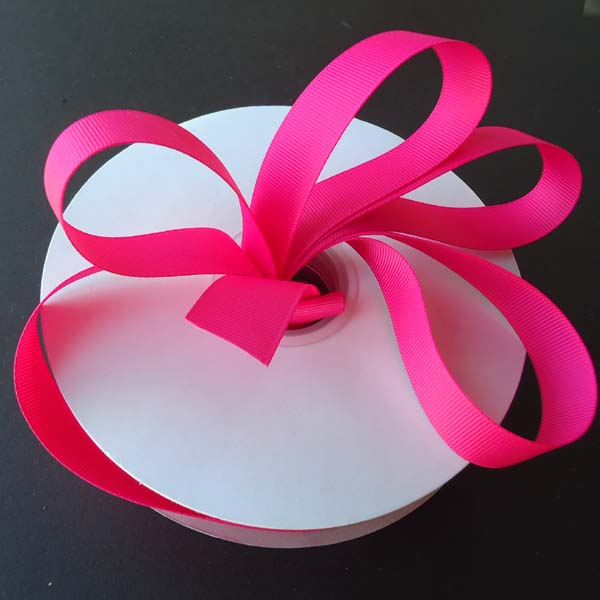 1-1/2" grosgrain ribbon-50yds/roll, SHOCKING PINK