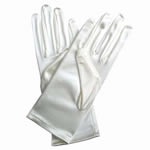 9" adult satin wedding glove-2BL, IVORY