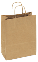 kraft paper shopping bag-250/pk, 6 1/2 x 3 1/2 x 12 3/8"