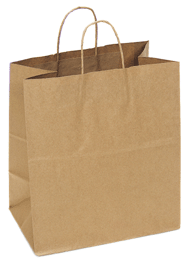 kraft paper shopping bag-250/pk, 10 x 5 x 13"