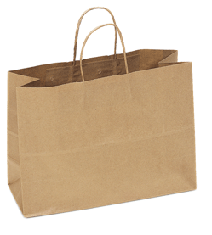 kraft paper shopping bag-250/pk, 12 5/8 x 6 1/4 x 15 1/2"