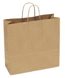 kraft paper shopping bag-250/pk, 12 5/8 x 7 x 12 3/4"