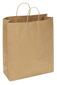 kraft paper shopping bag-250/pk, 13 x 7 x 17"
