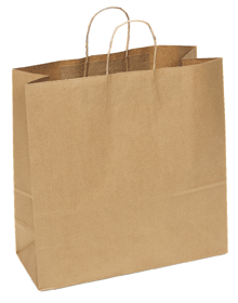 kraft paper shopping bag-200/pk, 14 x 10 x 15 1/2"