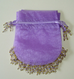 4-1/2x5-1/4" BEADED organza bag-24/pk, LAVENDER