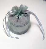 5x6-1/2" FEATHER organza bag-10/pk, LT SILVER