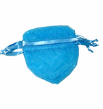 4x3-1/2" HEART SHAPED organza bag-30/pk, LT BLUE