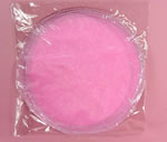 10" organza circle-25/pk, PINK/SILVER TRIM