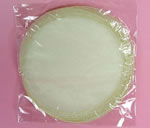 10" organza circle-25/pk, IVORY/GOLD TRIM