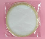 10" organza circle-25/pk, WHITE/GOLD TRIM