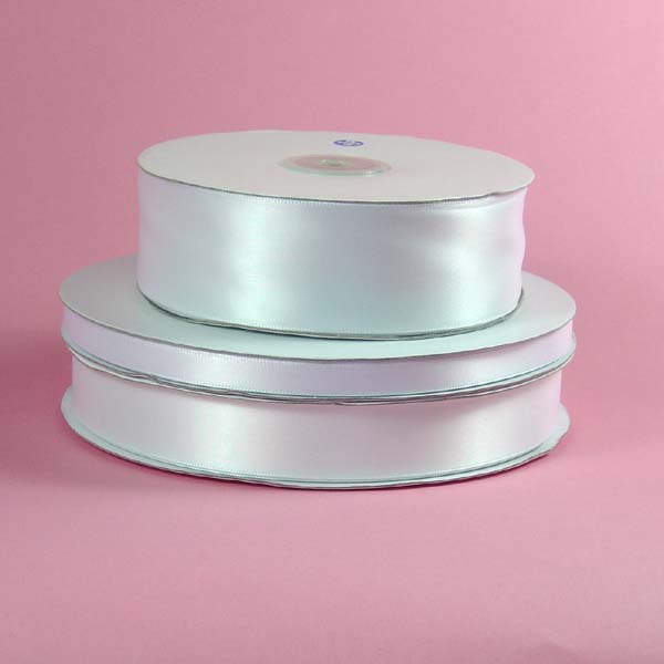 2-1/4" DOUBLE FACED satin ribbon-50yds/roll, WHITE
