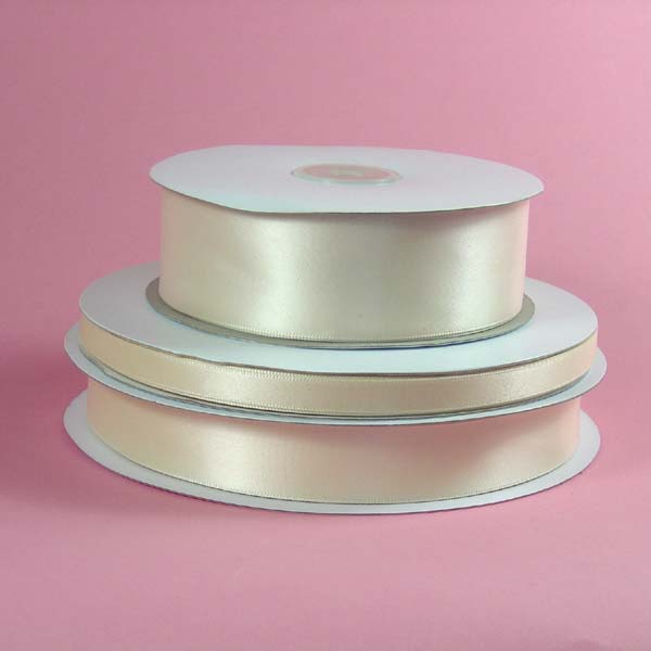1-1/2" WIRED satin ribbon-25yds/roll, IVORY