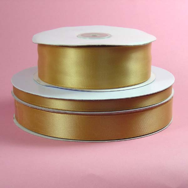 3/8" DOUBLE FACED satin ribbon-100yds/roll, OLD GOLD
