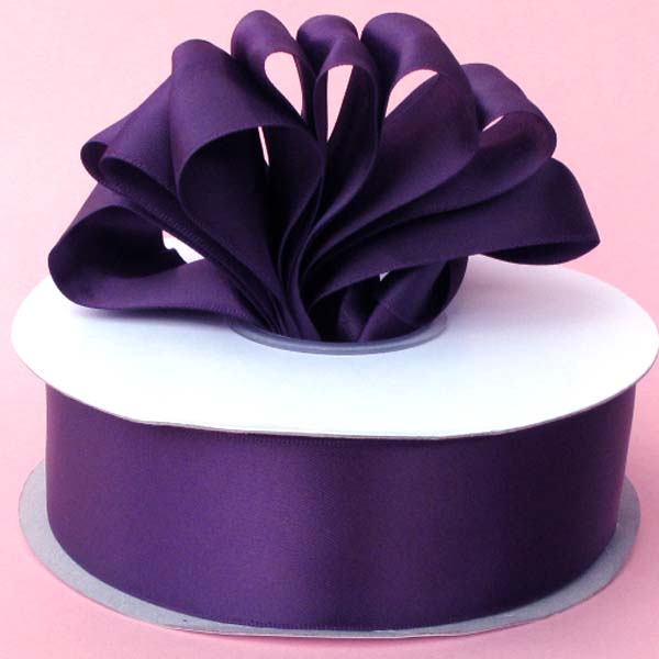 3" DOUBLE FACED satin ribbon-50yds/roll, PLUM