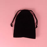 3x4" flat velour bag-25/pk, BLACK