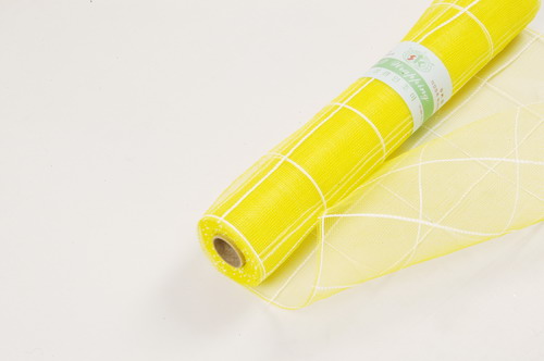 check floral mesh 21x10yds, SPRING YELLOW