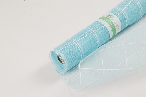 check floral mesh 21x10yds, BABY BLUE