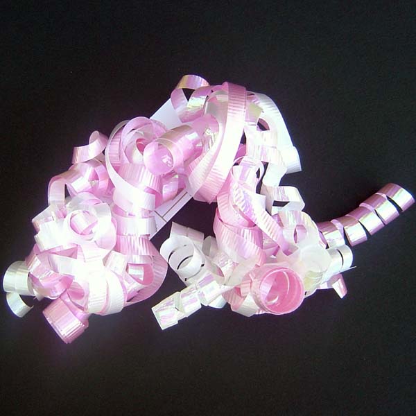 5" curly bow on hang tab-24bows/case, BABY GIRL