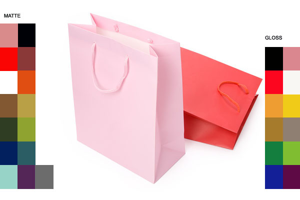 6 1/4X3 1/2X8 1/2" glossy colored paper euro tote-100/pk, BLACK