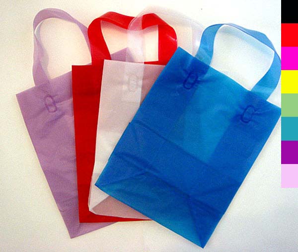 16X6X12" frosted plastic shopping bag-250/pk, GREEN