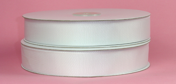 1/4" grosgrain ribbon-50yds/roll, WHITE