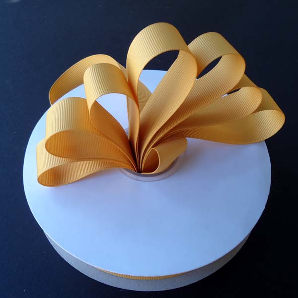 1/4" grosgrain ribbon-50yds/roll, OLD GOLD