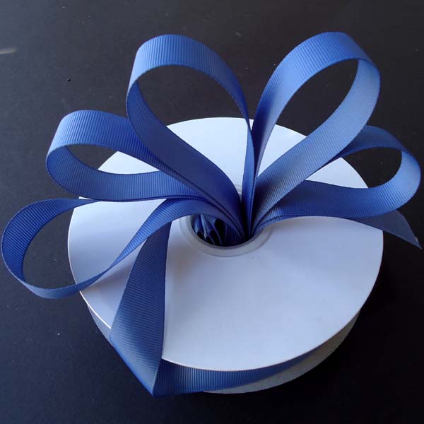 1/4" grosgrain ribbon-50yds/roll, SMOKE BLUE