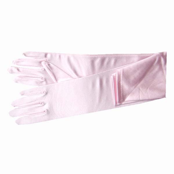 GLOVE-18" adult satin wedding glove-12BL, PINK