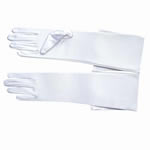 GLOVE-18" adult satin wedding glove-12BL, WHITE