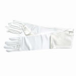 GLOVE-18" adult satin wedding glove-12BL, IVORY