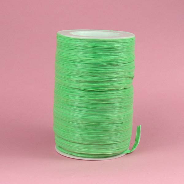 1/4" rayon raffia ribbon-100yds/roll, MATTE LIME