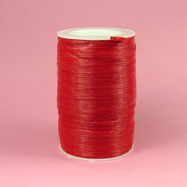 1/4" rayon raffia ribbon-100yds/roll, MATTE RED