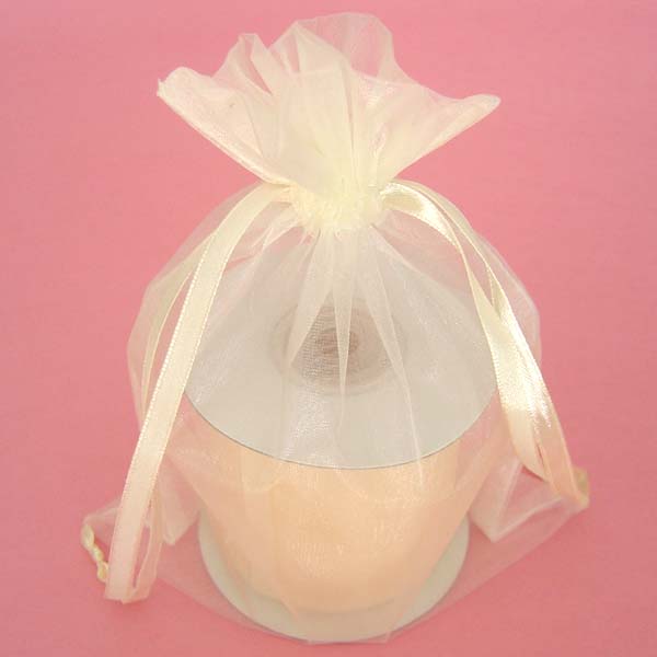 3x4" MINI PETAL organza bag-30/pk, IVORY (with mini petal)
