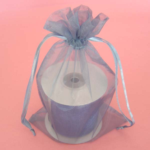 12x14" organza bag-10/pk, SMOKE BLUE