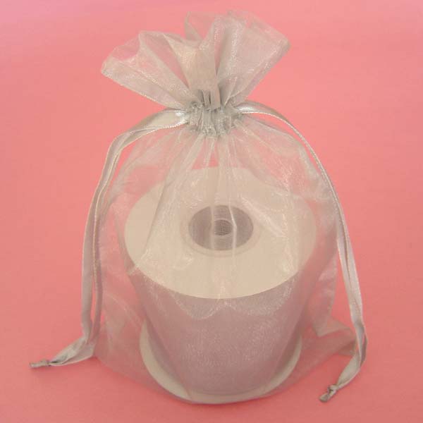 4x6" organza bag-30/pk, premium CRYSTAL LT SILVER
