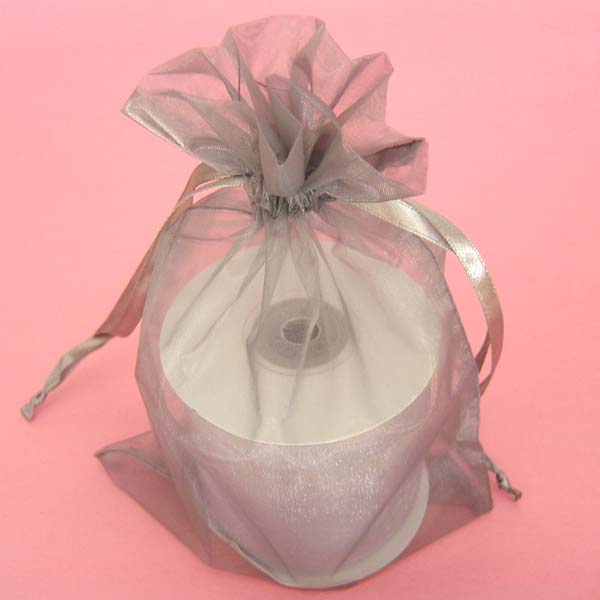 8x14" organza bag-10/pk, SILVER