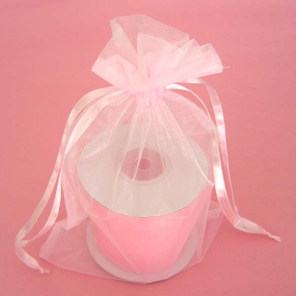 3x4" MINI PETAL organza bag-30/pk, PINK (with mini petal)