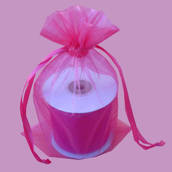 6x9" organza bag-30/pk, HOT PINK