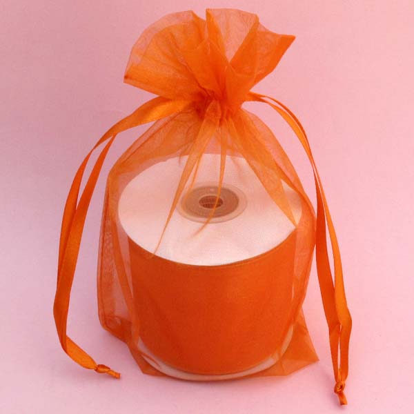 3x4" organza bag-30/pk, premium ORANGE