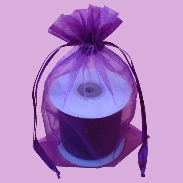 5x8" organza bag-30/pk, PLUM