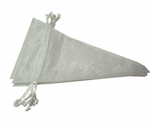 4-1/2x8" CONE organza bag-20/pk, WHITE