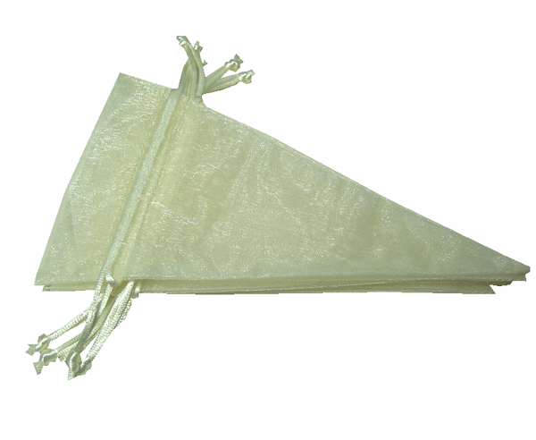 4-1/2x8" CONE organza bag-20/pk, IVORY