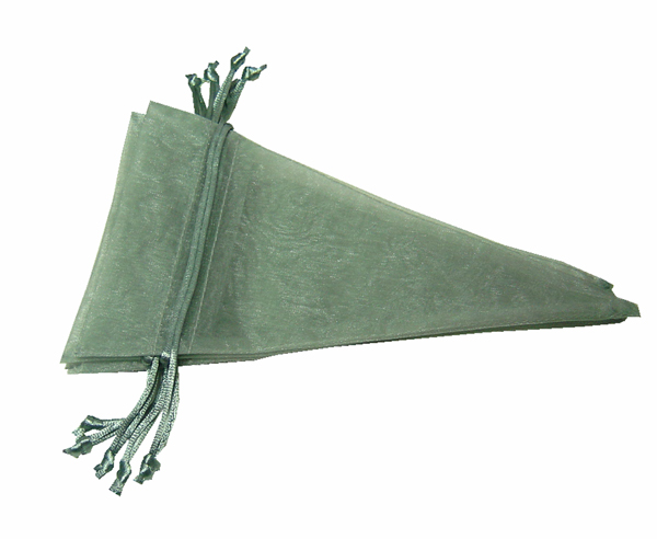 4-1/2x8" CONE organza bag-20/pk, LT SILVER