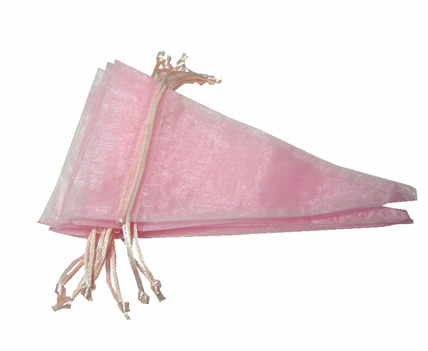 4-1/2x8" CONE organza bag-20/pk, PINK