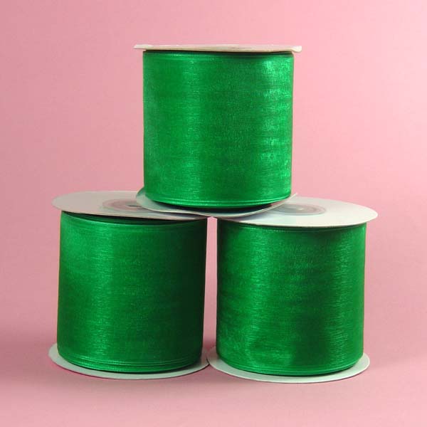 2-3/4" organza ribbon-25yds/roll, EMERALD