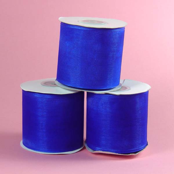 1/4" organza ribbon-25yds/roll, ROYAL