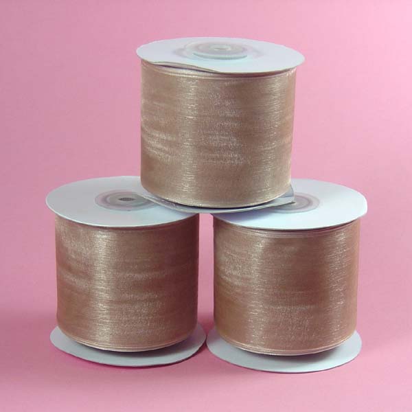 2-3/4" organza ribbon-25yds/roll, TOFFEE